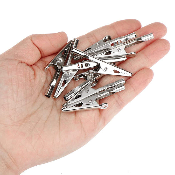 100PCS 50mm Single Prong Iron Alligator Clips W/ Teeth Aligator Clip Test Clamps