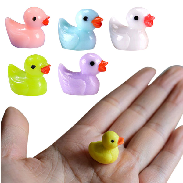 100PCS Luminous Realistic Party Decor Resin Christmas Mini Tiny Ducks Birthday