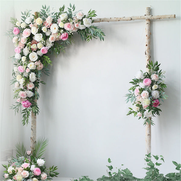 4PCS Set Artificial Flower Runner Arrangement Panel Wall Rose DIY Wedding Party