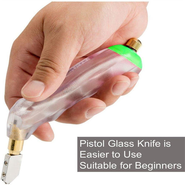 Professional Stained Glass Cutting Tool Pistol Grip Oil Feed Glass Cutter Cut AU