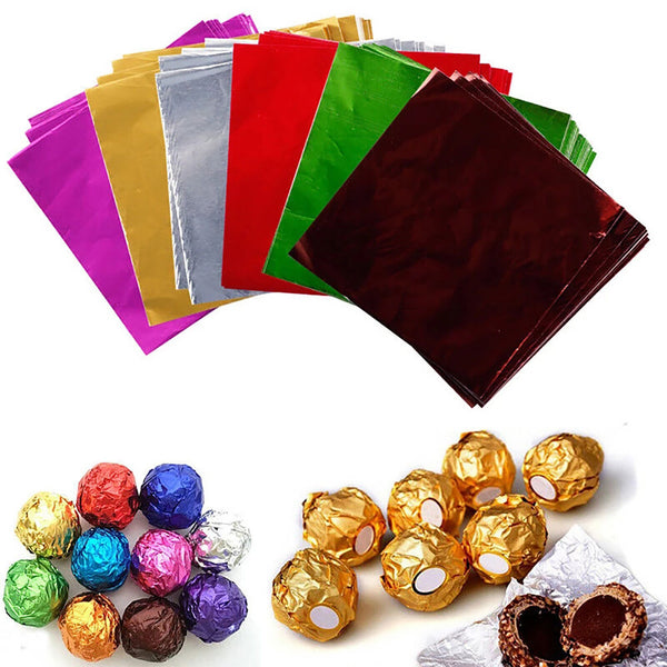 600X Square Candy Chocolate Lolly Aluminum Foil Paper Gift Wrappers Colorful AU