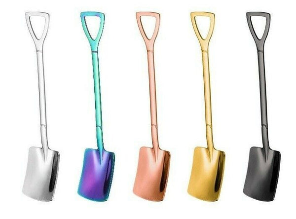 2PCS Stainless Steel Shovel Spoons Set With Box Cake Fruit Dessert XMAS Gifts