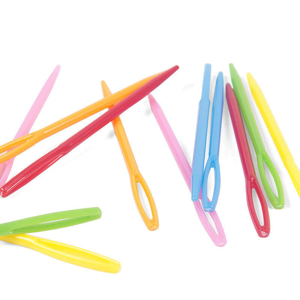 Mix Colour 20pcs Plastic Darning Threading Weaving Sewing Needles Great for Kids