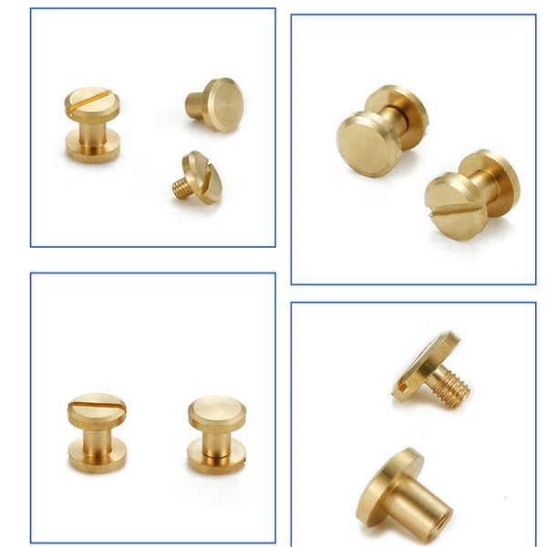 20x Belt Screw Leather Craft Chicago Nail Brass Rivets Stud Head Wallet Round AU