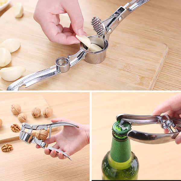 Garlic Press Crusher Aluminium AlloyTool Silver Kitchen Squeezer Masher Mincer