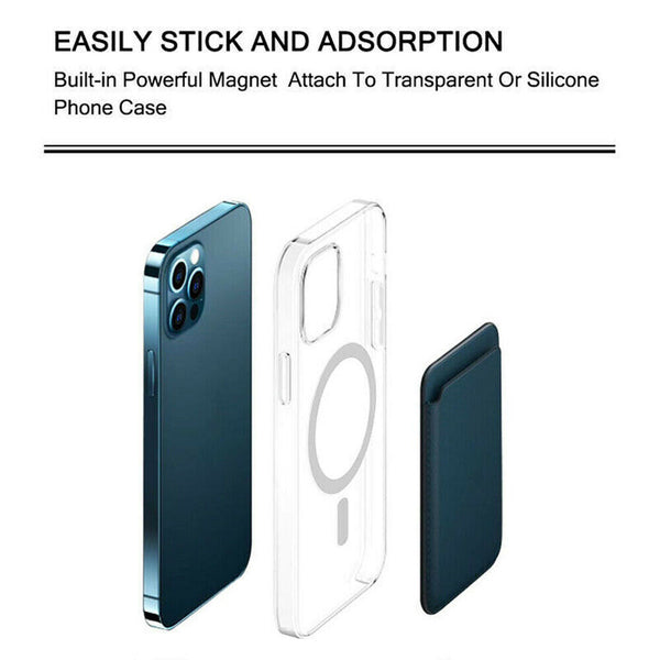 Rack For Magsafe iPhone14 13Pro Max Magnetic Card Holder Pocket Leather WalletAU