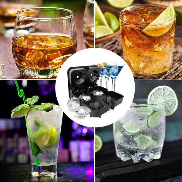 Large Ice Diamond Maker Ice Cube Tray Skull Ice Cube Cocktails Molds Whiskey