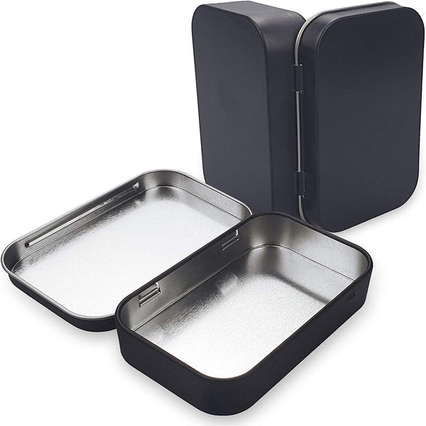 12PCS Storage Box Small Jewelry Candy Coin Key Organizer Tin Box Flip Black Gift