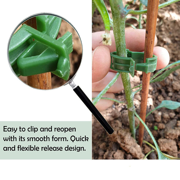 300/600/1200PC Tomato Greenhouse Garden Plant Support Veggie Clip Trellis Twine