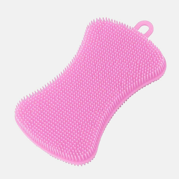 Home Kitchen Silicone Scrubber Sponge Brush Dish Pot Pan Washing Cleaning