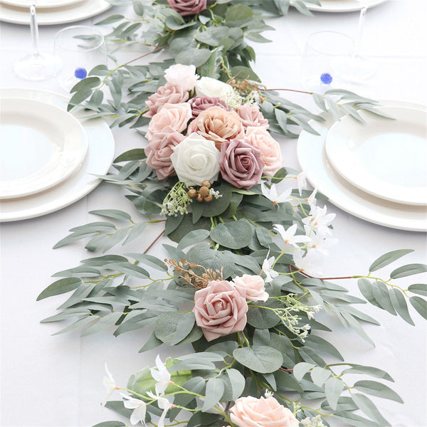 Artificial Flower Swag Arch Decor for Wedding Reception Backdrop Table Pink DIY