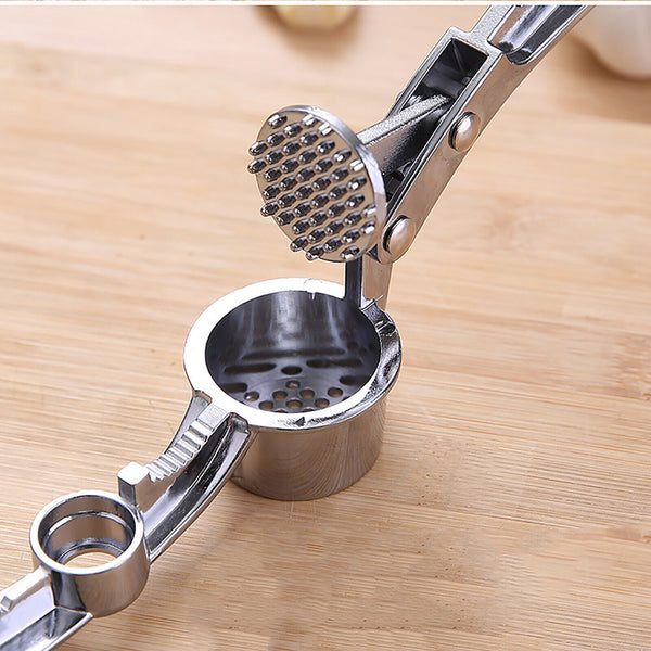 Garlic Press Crusher Stainless Steel Tool Silver Kitchen Squeezer Masher Mincer