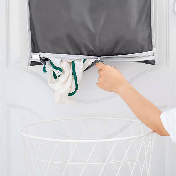 Hanging Laundry Bag Over Door Clothes Washing Storage Basket Foldable Hamper AU