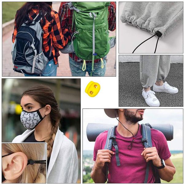 5mm Hole Stopper Cord Lock Bean Toggle Clip Apparel Shoelace Cord Lanyard