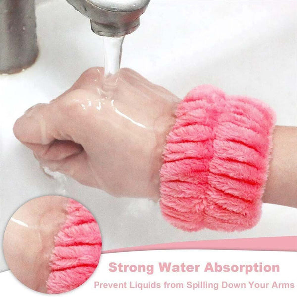 1X Face Wash Wristbands Microfiber Absorbent Wrist Washband Washing Face Spa New