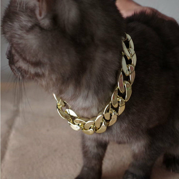 Gold Puppy Chain Necklace Pet Small Dog Necklace Collar Jewelry Neck Accessory