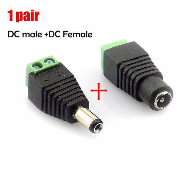 20pcs DC Power Connector Plug Jack Adapter for CCTV LED Male+Female 5.5x2.1mm AU