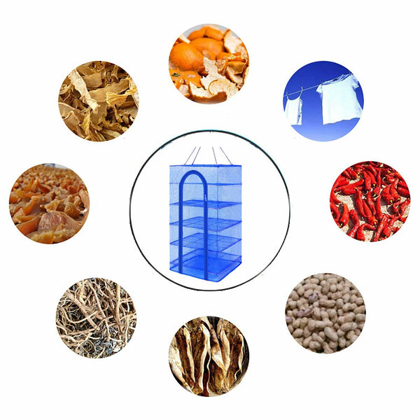 5 Tiers Air Drying Net Vegetable Dehydrator Fruit Fishing Free Hook Hang Rope AU