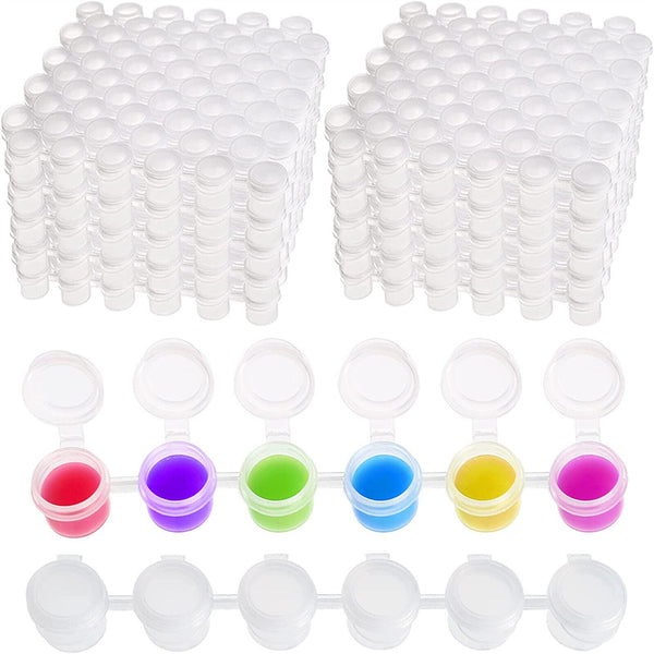 240PCS Empty Paint Pot Strips Plastic Mini Watercolor Draw Pigment Box