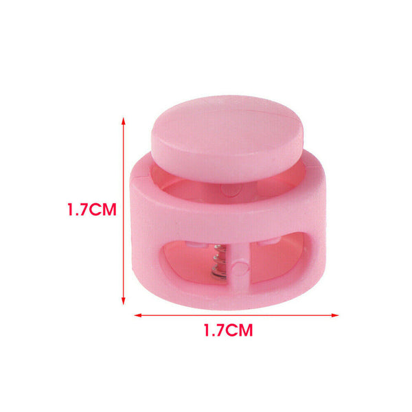 UP 200X Double Hole Toggle Cord Stopper Lock End Drawstring Spring Loaded Holes