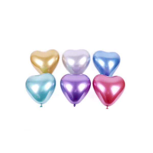 50/100x Mixed Colour Metal Balloons Heart Wedding Birthday Party Helium Balloon