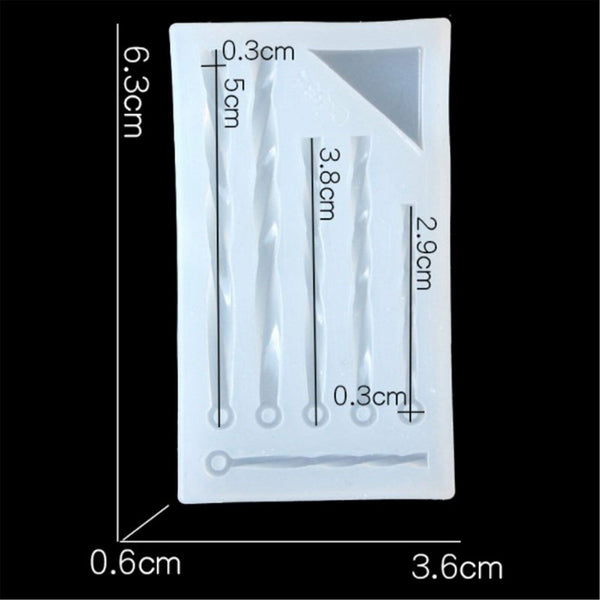 3x Silicone Earring Pendant Mold Jewelry Making Resin Epoxy Mould Casting Craft