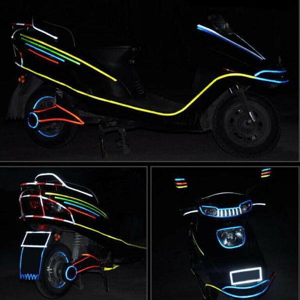 8 M Reflective Tape Adhesive Sticker Strip Glow in the Dark Bike Car Truck Decal
