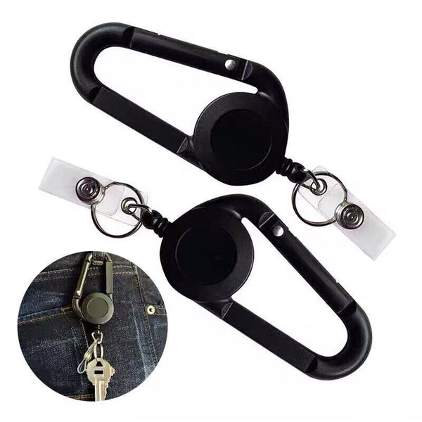 2PCS Retractable Badge Holder Security ID Pull Key Tag Clip Doctor Card Holders