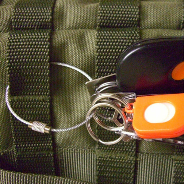 50X Wire Keychain Cable Key Ring Chain Stainless Steel Rope Outdoor Hiking Lock