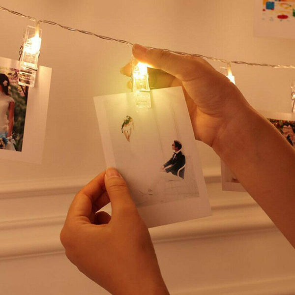 Hanging Picture Photo Peg Clip Fairy String Lights Wedding Party Decor