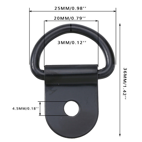 30PCS Heavy Duty D-Ring Tie Down Stainless Steel Anchor Point Black Universal AU - Lets Party