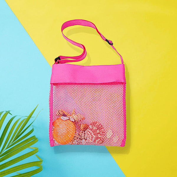 5PCS Mixcolor Sand Portable Away Pouch Beach Bag Mesh Toy Shell Collecting Bags