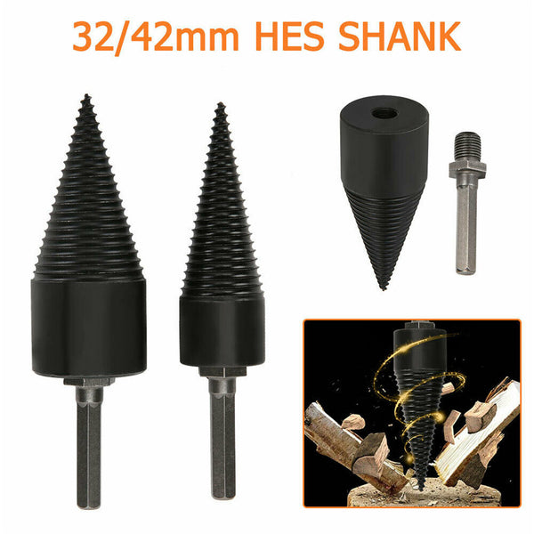 High Speed Twist Firewood Drill Bit Wood Splitter Splitting Cone Driver