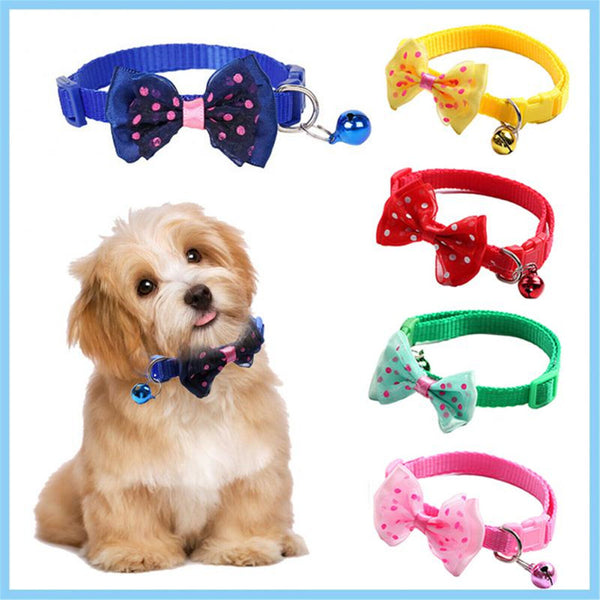 6X Bow Tie Cat Dog Kitten Collar with Breakaway Safety Release Buckle 19-32cm AU