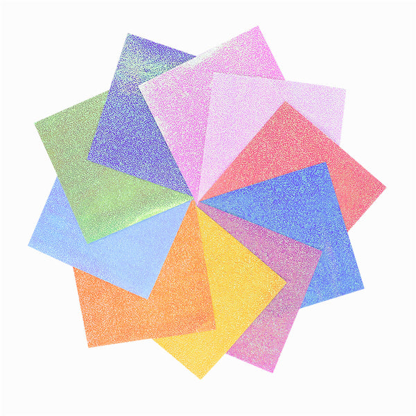 24-120X Square Colored Origami Glitter Folding Paper DIY Crafts Tool Gift Manual