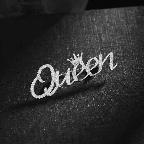 Fashion Diamond clothing pin English Letter Brooch For Women Jewelry Accessor-bf
