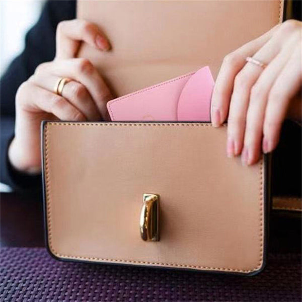 Face Mask PU Leather Storage with Keychain Holder Travel Organizer Compact AUS