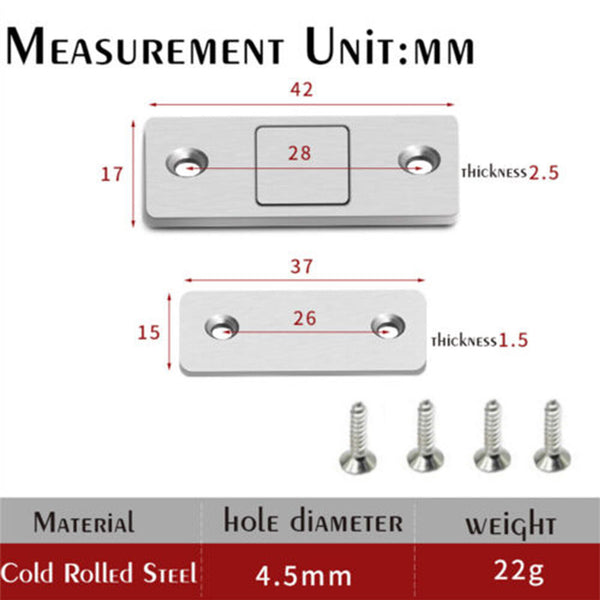 12 set Magnetic Door Catch Closer Cabinet Latch Cupboard Ultra Thin Magnet Catch