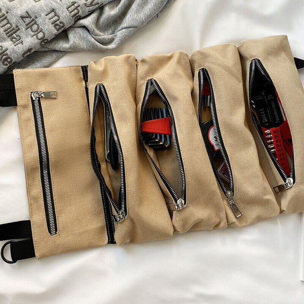 Multi-Purpose Tool Roll Up Bag Wrench Roll Pouch Hanging Tool Portable Organizer