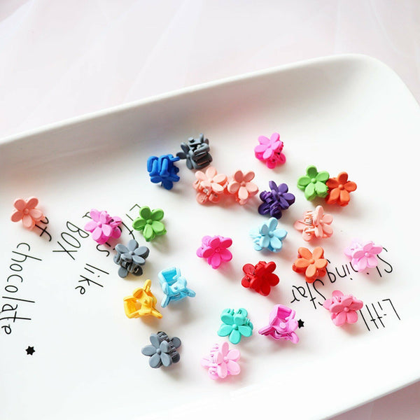 150Pcs Girls Mini Hair Clips Plastic Hair Claws Mix Colour Flower Hairpin Clamps