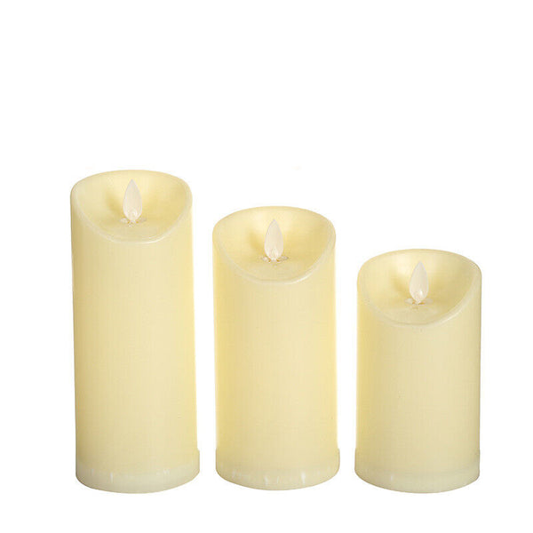2PCS Flameless LED Candle WarmWhite Moving Dancing Wick Electic Candles Weding