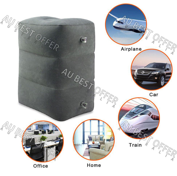 Travel Air Pillow Foot Rest Inflatable Cushion XL 3 Layers Car Leg Footrest AU - Lets Party
