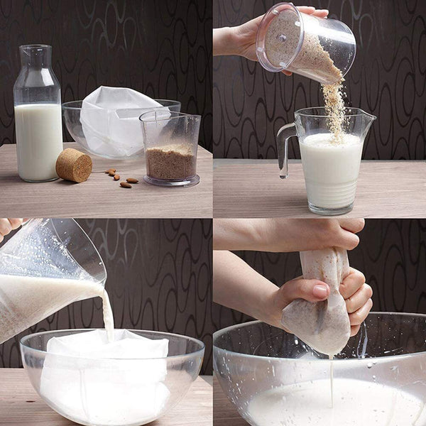 Reusable Strainer Bag Accessories Food Milk Nut Filter Fine Mesh Nylon 30x30 CM