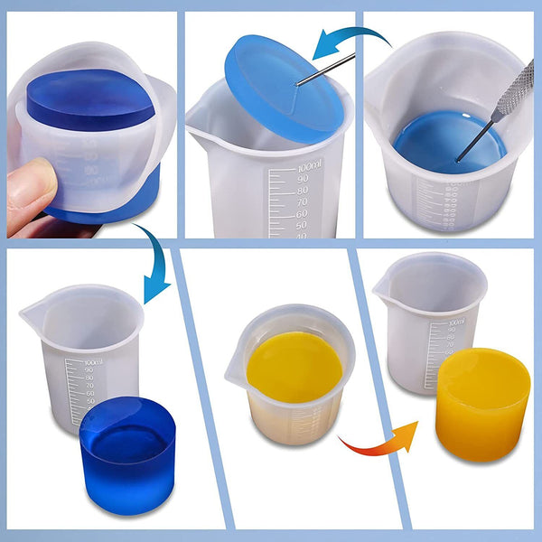 4/8/12X Silicone Measuring Cups Mixing Cup Resin Glue Tools Jewelry Casting Set