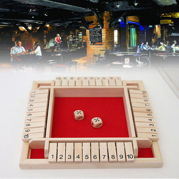 Shut the Box Game Wooden Board Number Drinking Dice Toy Family Traditional AU DM