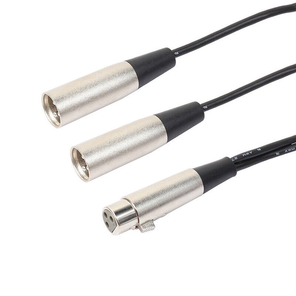 Y Adapter One 1 x Female to Two 2 x Male XLR Splitter Cable Lead Short Dual DMX