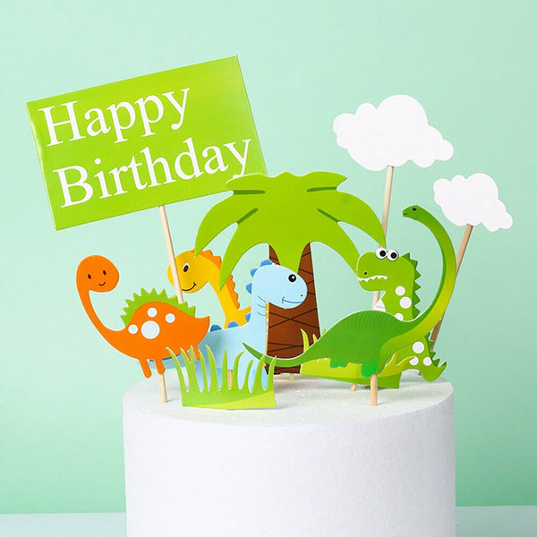 11X Dinosaur Cake Topper Dinosaurs Cupcake Birthday Party Cake Decor Kids Fun