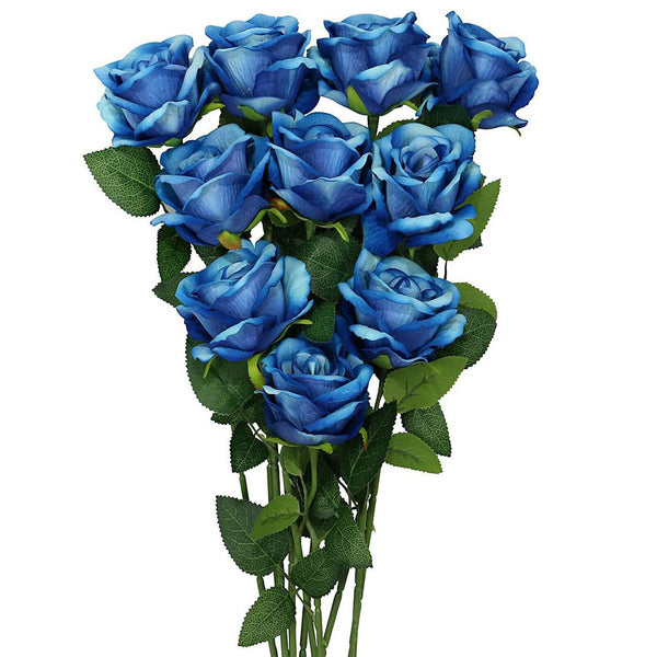 UP 50X 51cm Long Stem Artificial Rose Flowers Velvet Bunch Wedding Home Bouquet