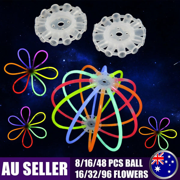 UP 700X Flower Ball Connectors Colour Glow Sticks Glowsticks Party Glow In The