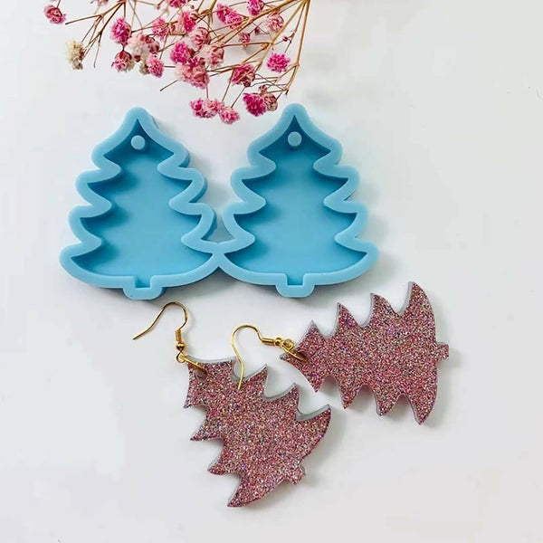 3pcs Christmas Deer Snowflake Epoxy Resin Silicone Mould Earrings Pendant Molds